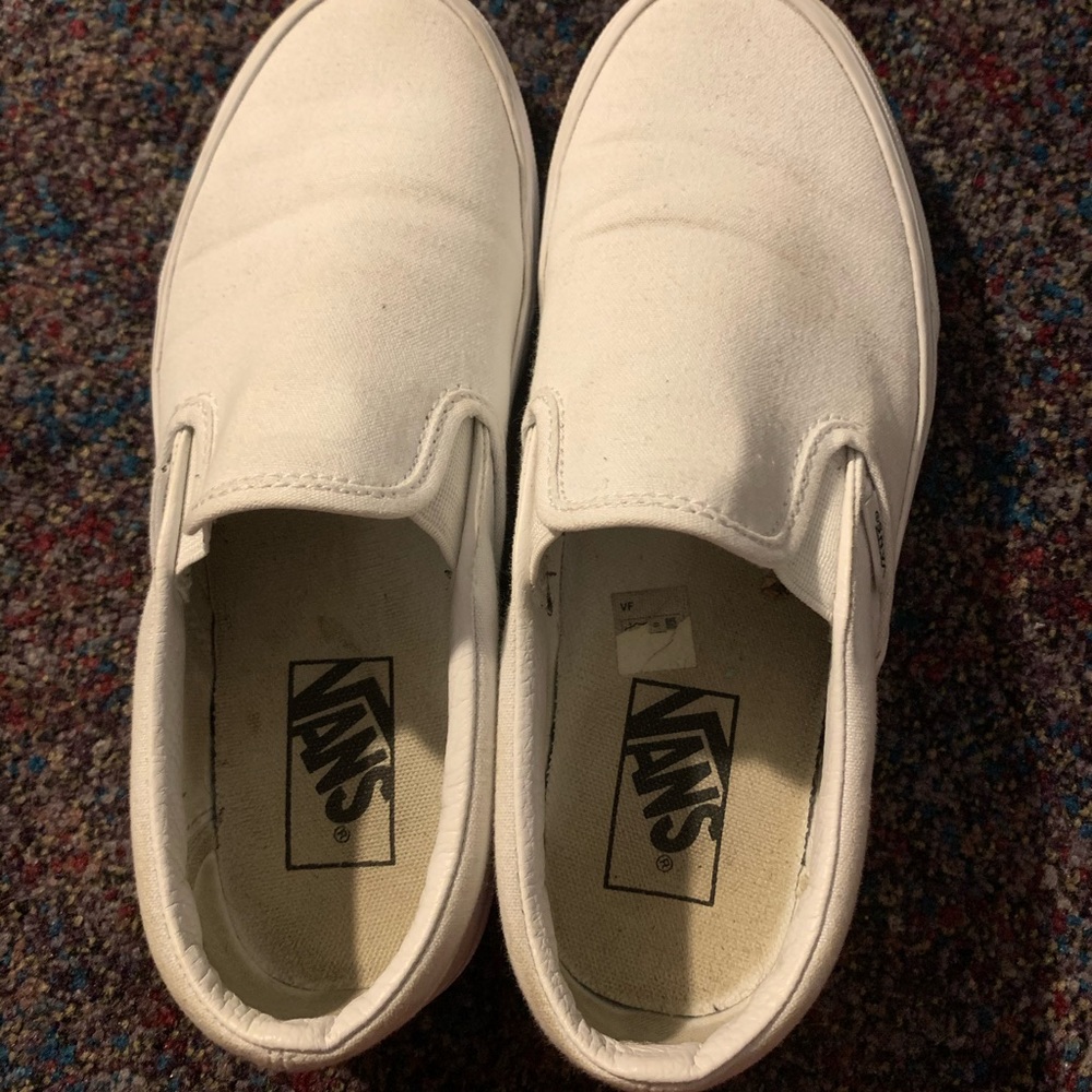 White slip on vans